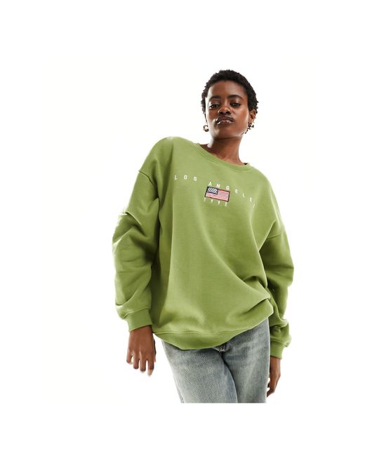 Daisy Street Green – locker geschnittenes sweatshirt