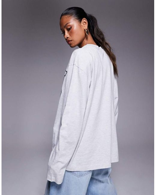 ASOS Gray Weekend Collective Icon Oversized Long Sleeve T-shirt With Wca Graphic