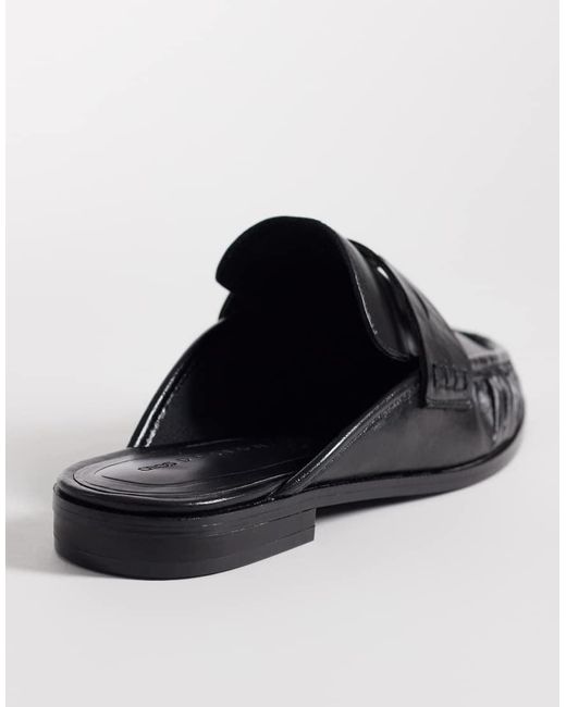 ASOS Brown Mouse Ruched Detail Loafer Mules