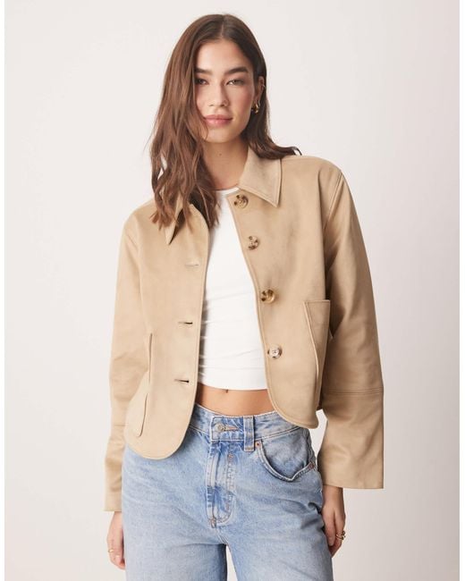 Veste courte en daim Abercrombie & Fitch en coloris Blue