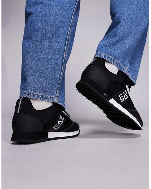 EA7 Blue Armani Logo Trainers for men