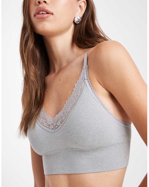 Cotton On Gray Seamless Triangle Padded Bralette