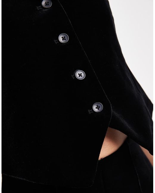 Vero Moda Black Velvet Waistcoat Co-ord
