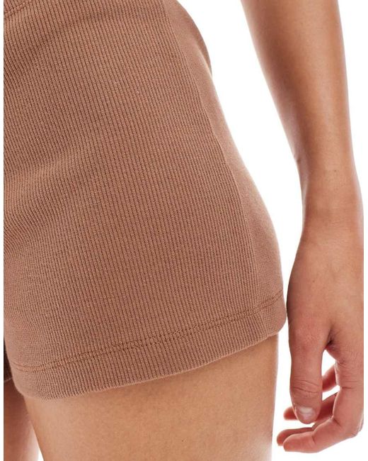 ASOS White Festival Compact Rib Mid Rise Hotpants