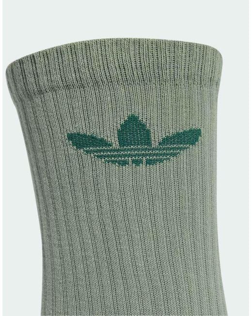 Adidas Originals Green Trefoil Crew Socks 10 Pairs