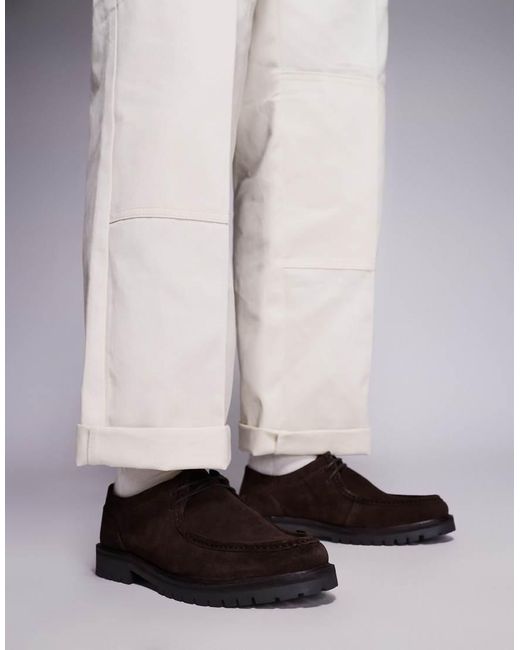 Mocasines Marrones Con Suela Gruesa Y Cordones De Ante Presley De Schuh de hombre de color Multicolor