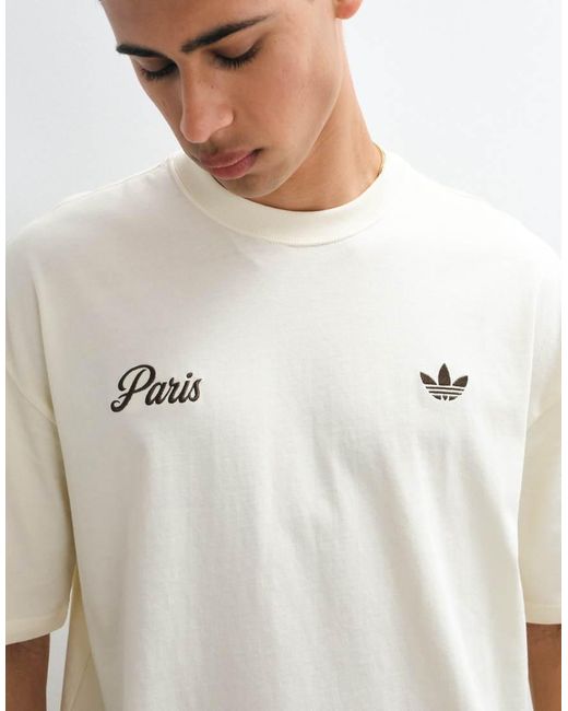 Adidas Originals White Paris Logo T-Shirt for men