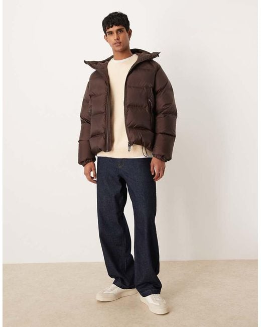 ARKET Brown Sporty Down Jacket With Hood for men