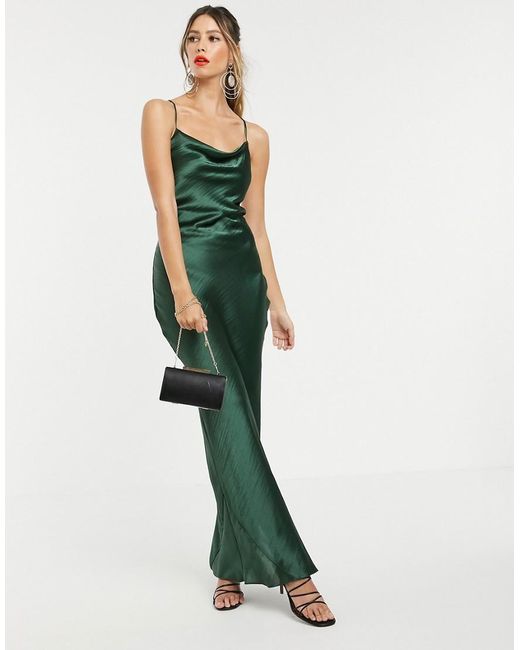 ASOS Green Cami Maxi Slip Dress