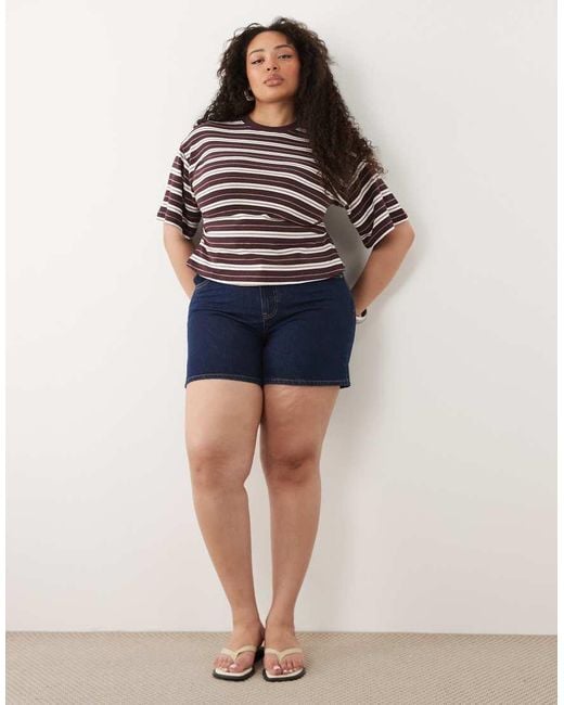 ASOS Asos Design Curve Textured Knit Corset Waist T-Shirt