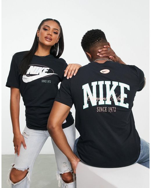 Camiseta negra unisex con universitario la espalda Nike de color Negro Lyst