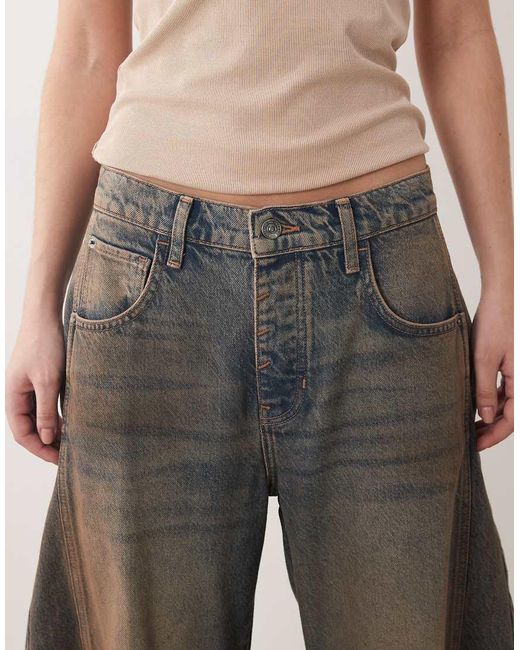 Free People Natural Good Luck Mid Rise Barrel Jean