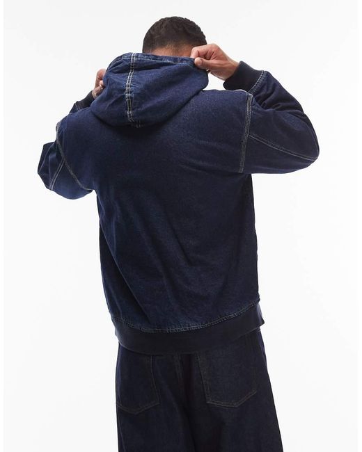 Dickies Blue Hilham Hooded Denim Jacket for men