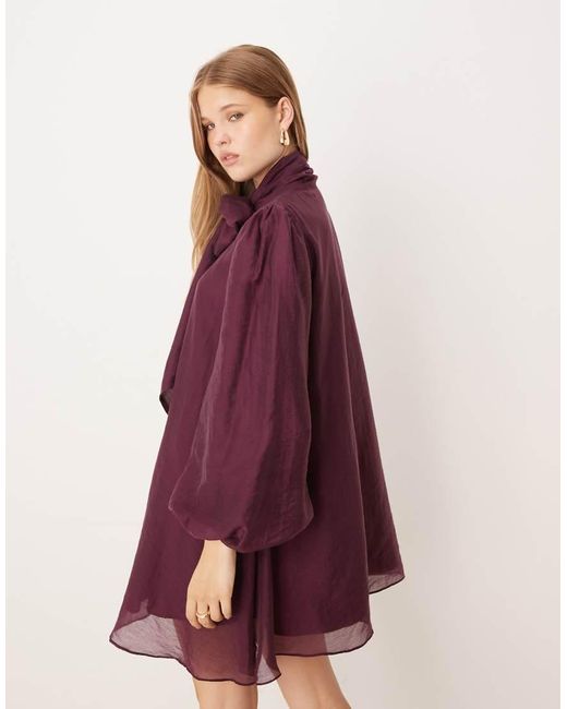 Glamorous Purple Chiffon Floaty Boho Mini Dress