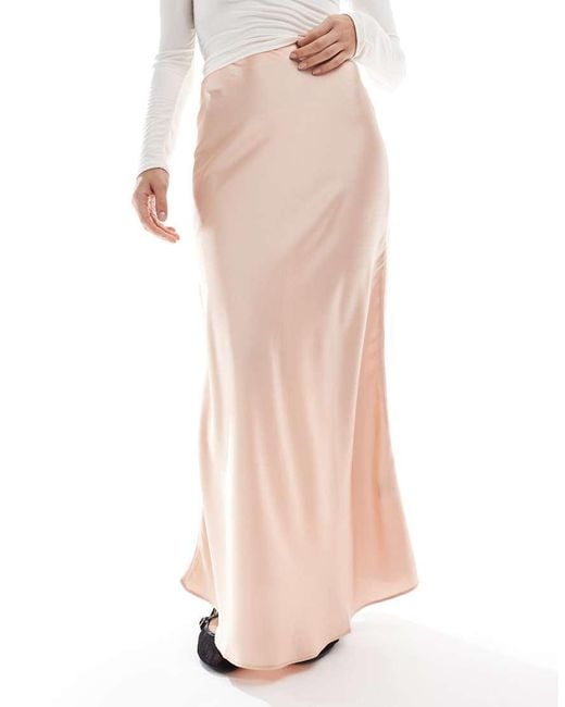 Glamorous White Bias Cut Midi Skirt