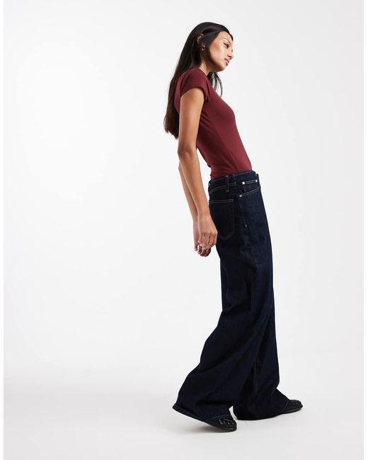 Body Ceñido De Manga Corta De Poliamida De -Rojo ASOS de color Red