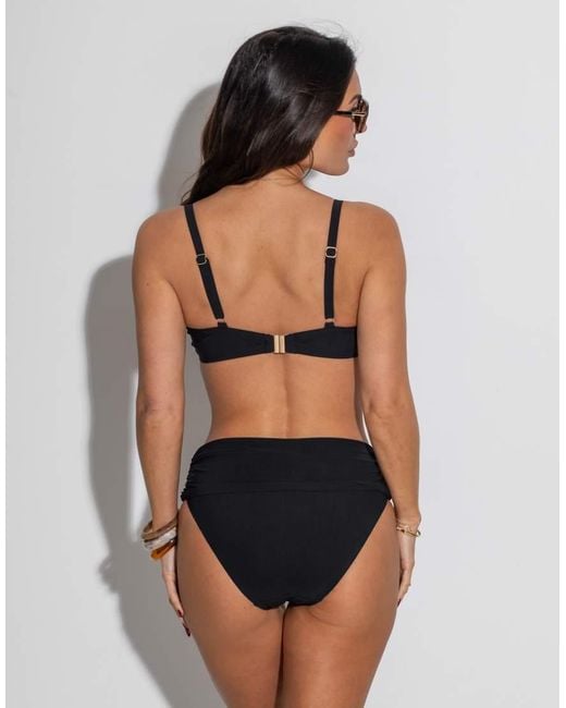 Pour Moi Black Tulum Luxe Matte Fold Over Brief