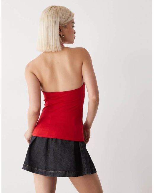 Top Allacciato Al Collo di Weekday in Red