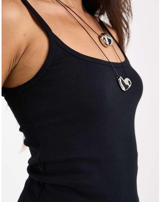 ASOS Black Scoop Neck Cami With Elastic Straps