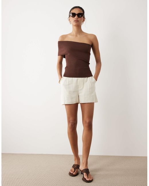 Mango Brown One Shoulder Top