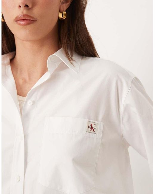 Calvin Klein White Relaxed Cotton Poplin Shirt
