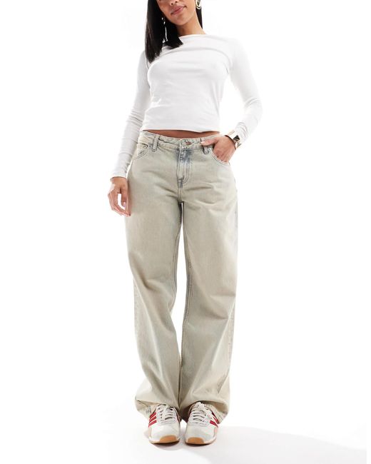 Dr. Denim Natural Hill Relaxed Fit Low Waist Wide Straight Leg Jeans
