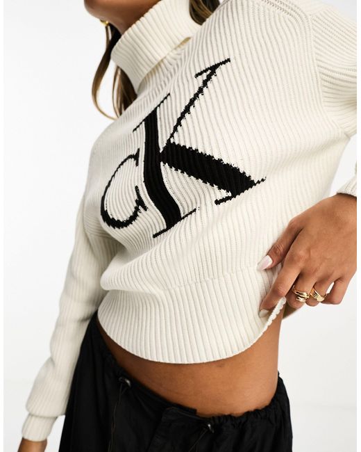 Calvin Klein White Blown Up Loose Sweater