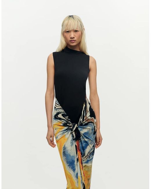 Desigual Natural Sleeveless Printed Dress