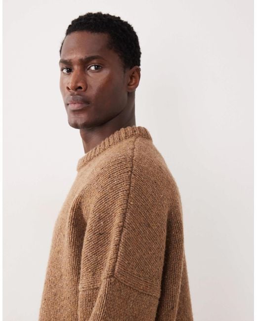 ARKET Brown Pure Wool Heavyweight Crew Neck Jumper for men