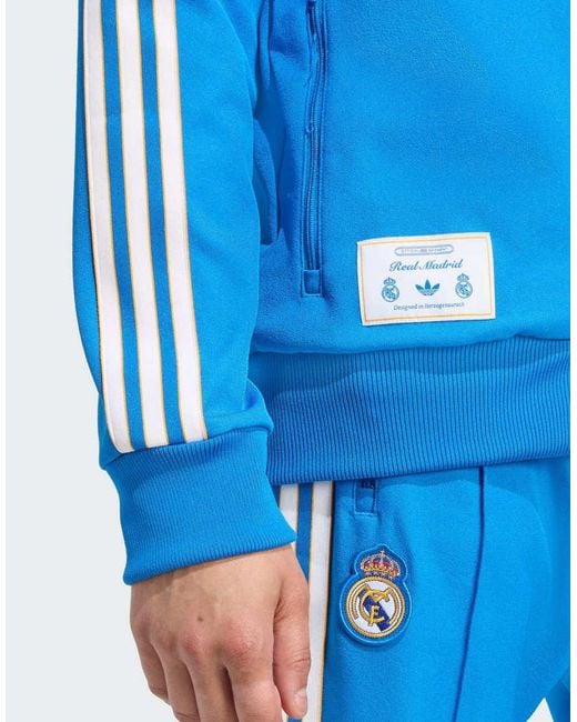Adidas Originals Blue Real Madrid Terrace Icons Track Top for men