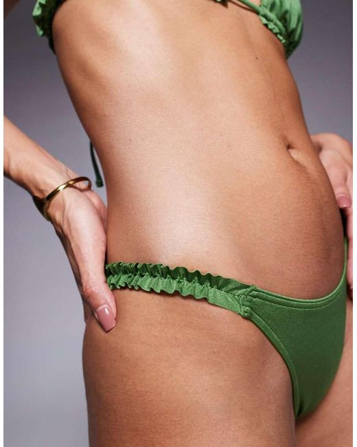 ASOS Green Ruched Side Hipster Bikini Bottom