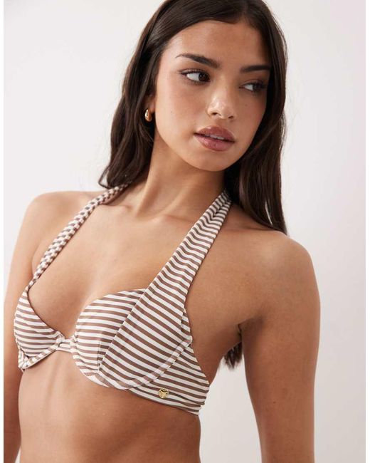 Candypants Brown Halter Underwire Bikini Top