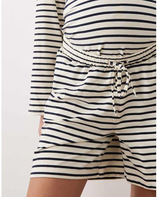 Mama.licious White Mamalicious Maternity Tie Waist Jersey Shorts