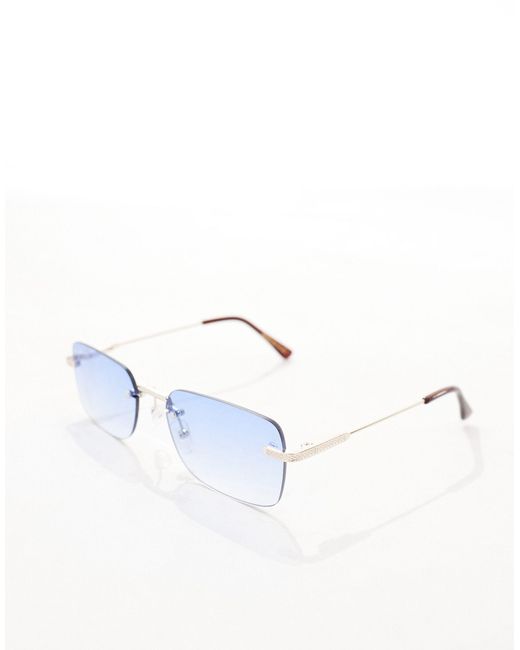 Bershka – sonnenbrille mit metallgestell in White für Herren