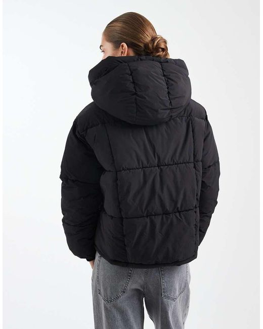 ONLY Gray Hooded Puffer Jacket
