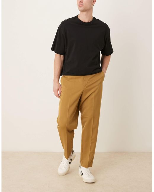 Pantalon habillé décontracté coupe fuselée - camel ASOS pour homme en coloris Natural