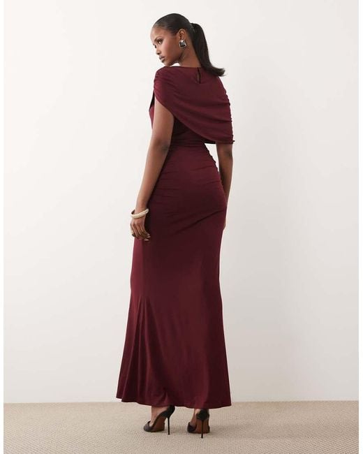 Vero Moda Purple Cape Detail Jersey Maxi Dress