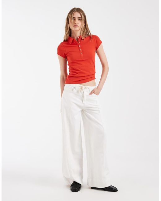 ASOS Red Picquot Shrunken Polo
