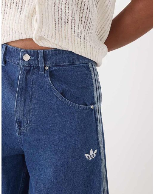 Adidas Originals White Firebird Denim Shorts for men