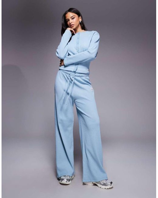 ASOS Blue Weekend Collective Co-ord Cinched Waist Waffle Cardigan