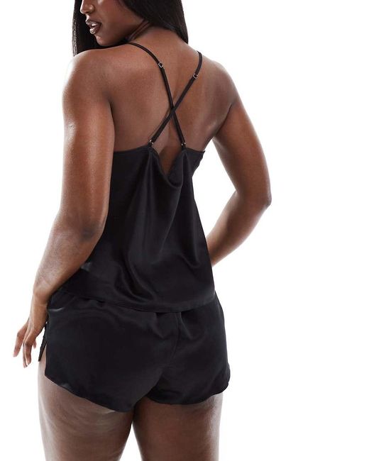 Ann Summers Black Adoration Cami And Short Pj Set