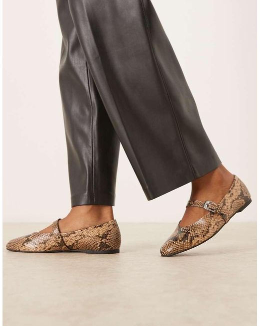 ASOS Brown Leah Mary Jane Ballets