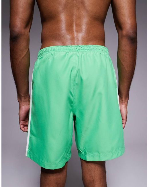Adidas Originals Green Adicolor Swim Shorts for men