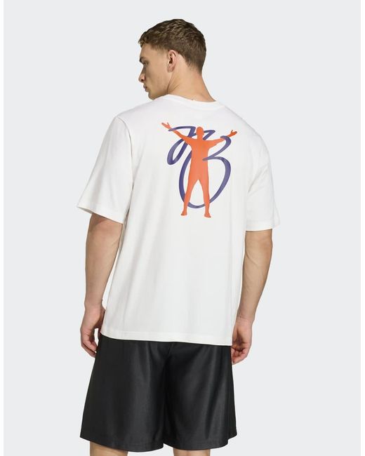 Adidas Originals White Jude Bellingham Oversized Tee for men