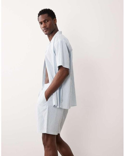 Jack & Jones White Seersucker Shorts for men