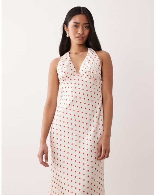 Nia Pink La Brea Midaxi Halter Neck Dress