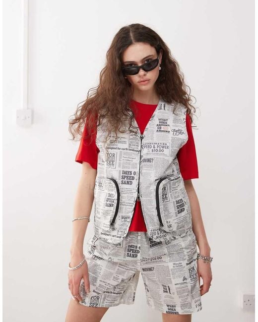 Deus Ex Machina Red Paper Street Vest