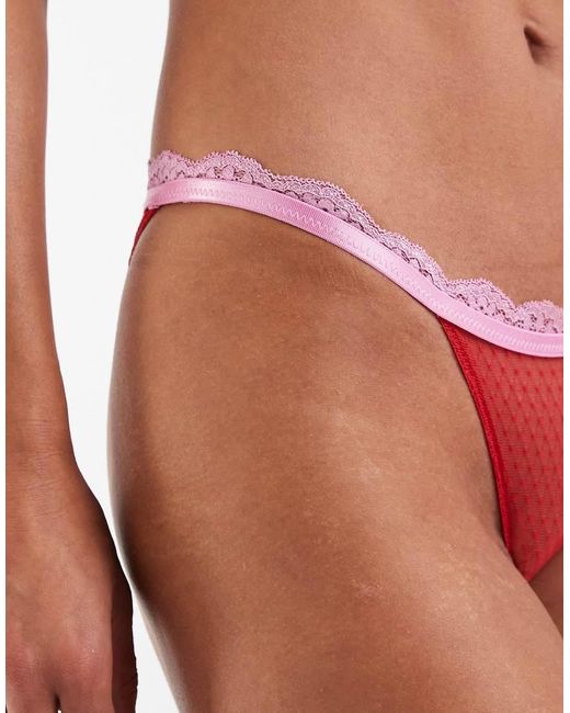 Free People Red Midweek Thong Brief