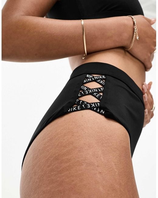 Nike Black Nike Icon Sneakerkini High Waist Cheeky Bikini Bottoms