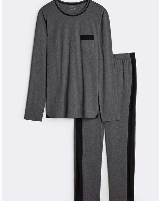 Intimissimi Gray Long Superior Cotton Pyjamas for men